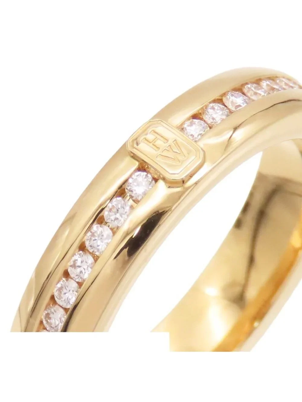 Harry Winston HW Logo Ring Yellow Gold 18k Diamond